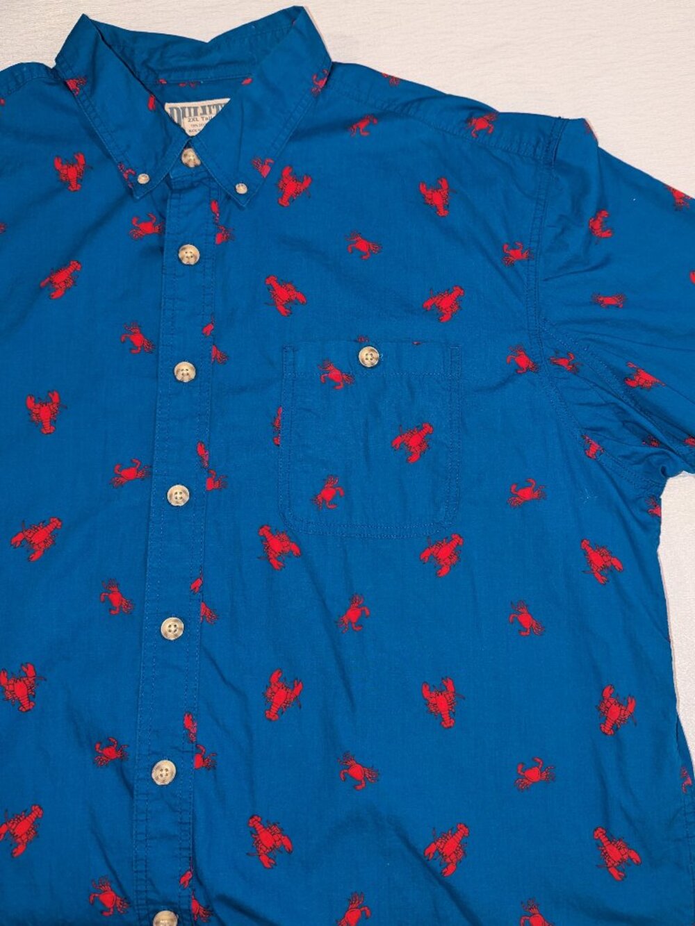 Duluth Trading Company Crabs & Lobsters Hawaiian Shirt